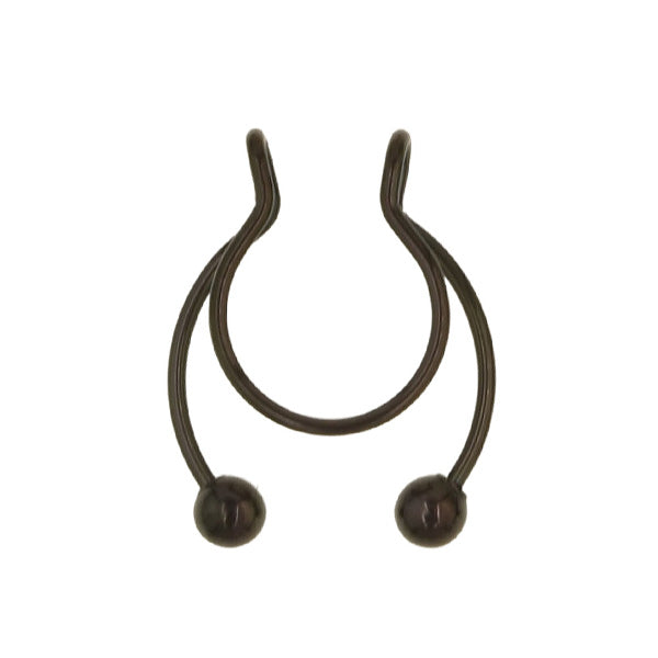 2 Balls Black Stainless Steel Fake Septum Nose Rings