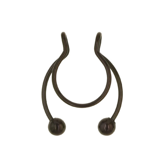 2 Balls Black Stainless Steel Fake Septum Nose Rings