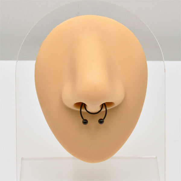 2 Balls Black Stainless Steel Fake Septum Nose Rings