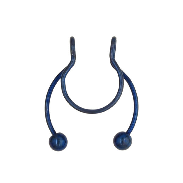 2 Balls Blue Stainless Steel Fake Septum Nose Rings
