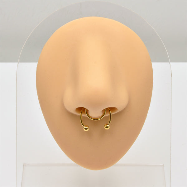 2 Balls Golden Stainless Steel Fake Septum Nose Rings