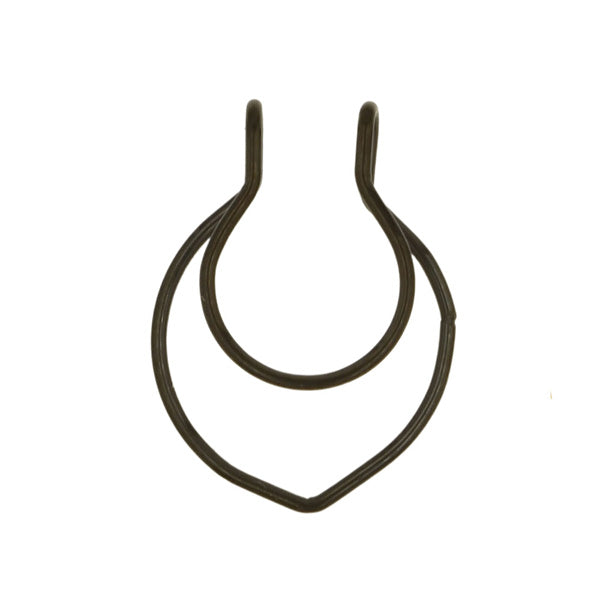 2 Pointed Black Stainless Steel Fake Septum Nose Rings