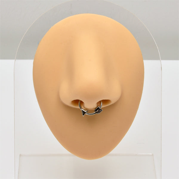 Arrow Silver Stainless Steel Fake Septum Nose Ring