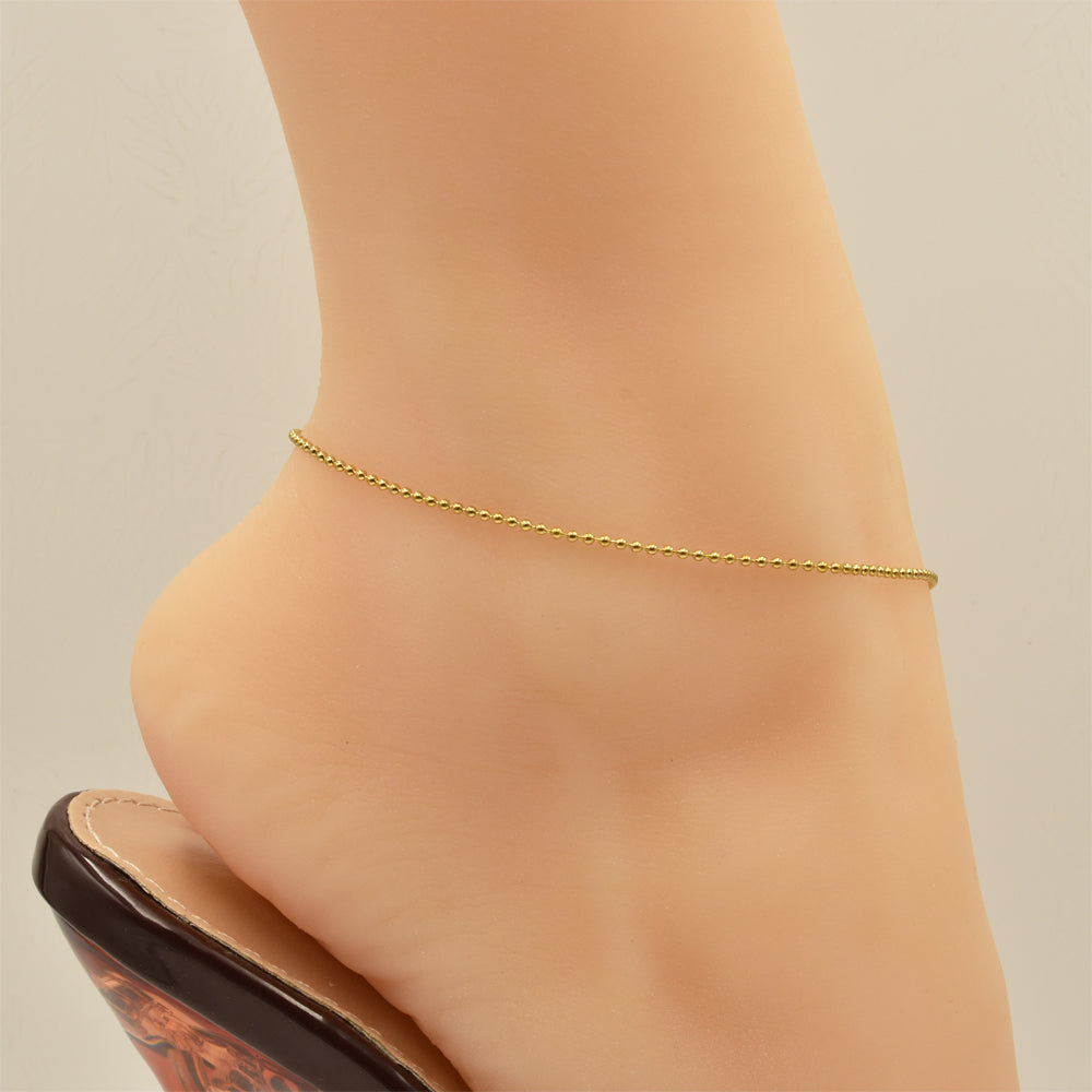 Ball Chain Golden Stainless Steel Anklet