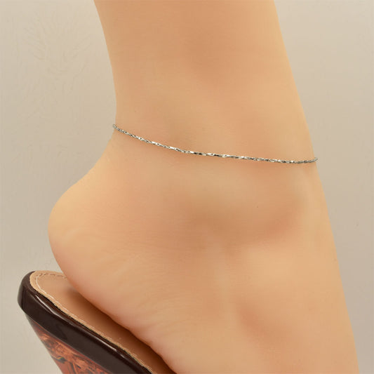 Boston Link Thin Silver Stainless Steel Anklet