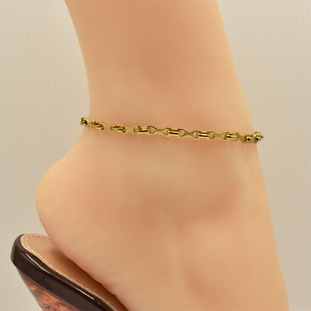 Chain Link Golden Stainless Steel Anklet