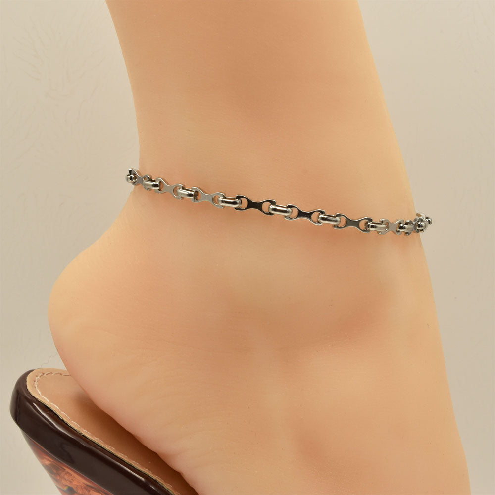 Chain Link Silver Stainless Steel Anklet