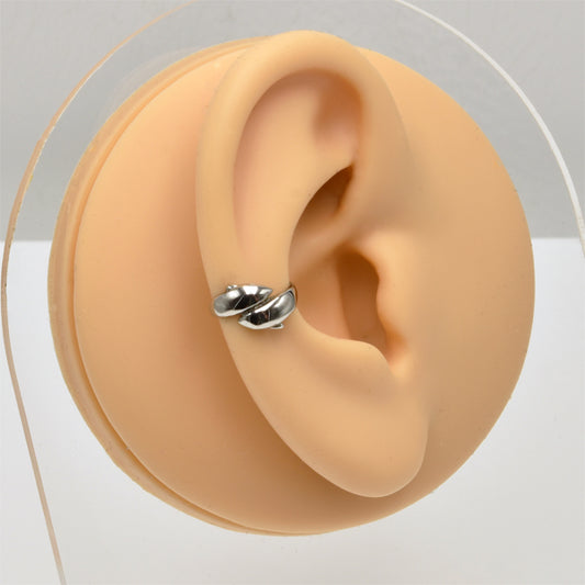 Dolphins Silver Stainless Steel Ear Cuff
