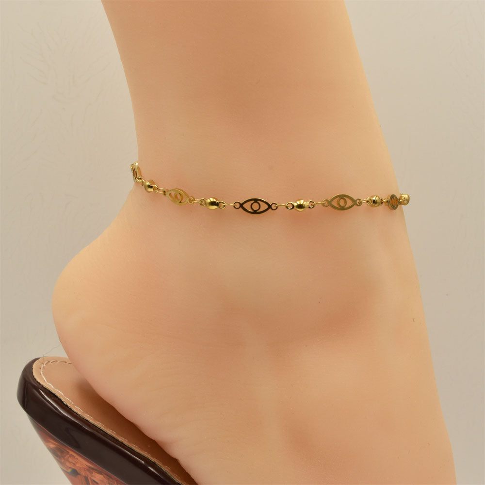 Evil Eye Golden Stainless Steel Anklet