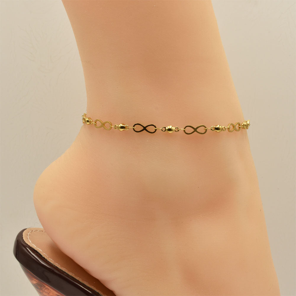 Infinity Golden Stainless Steel Anklet