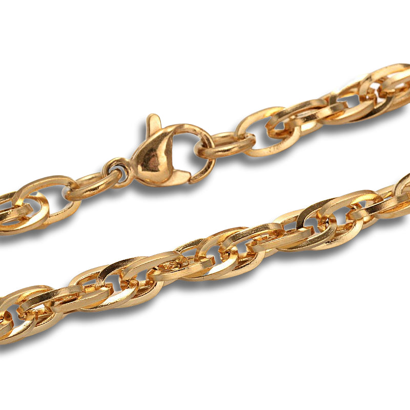 Rope Chain Golden Stainless Steel Bracelet
