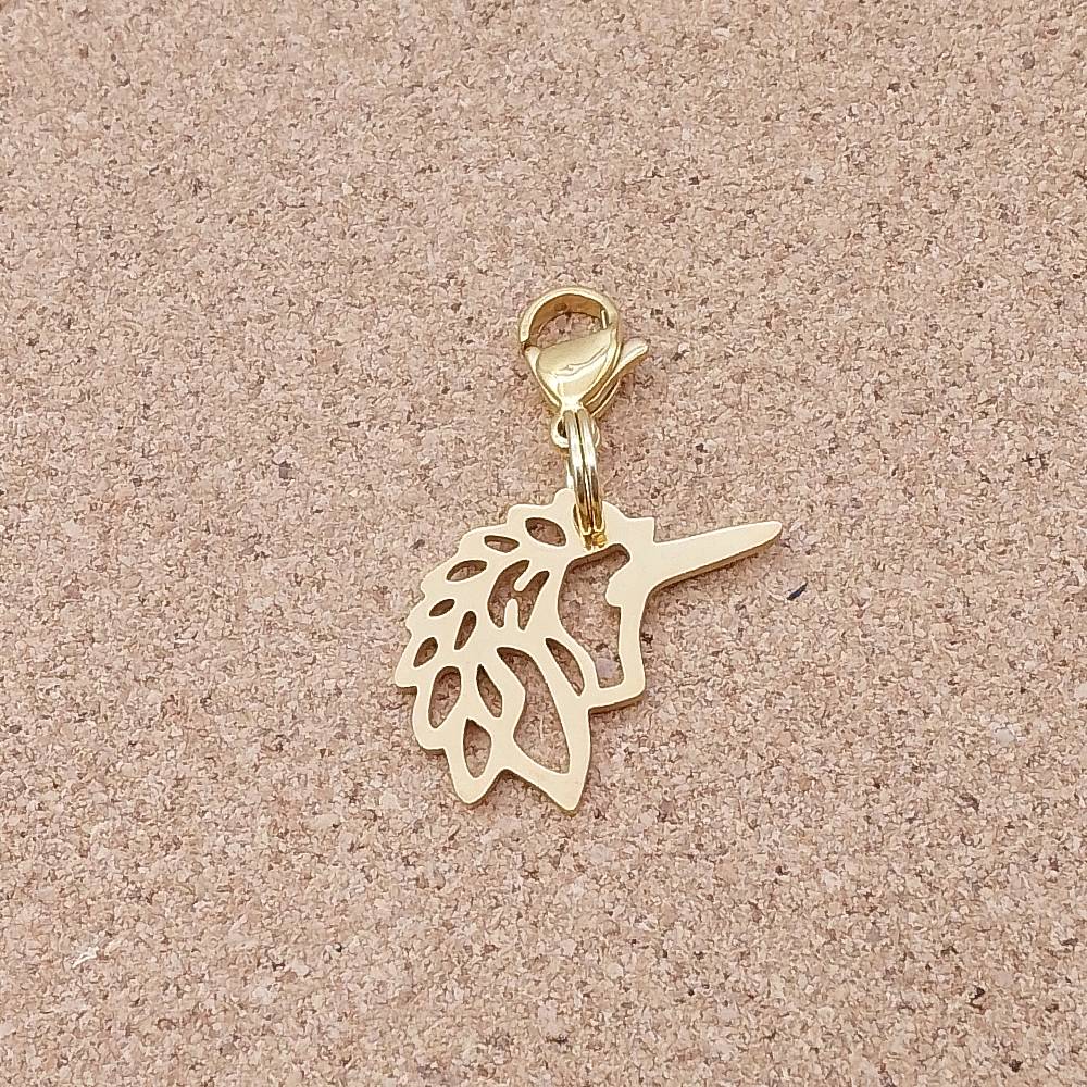 Unicorn Golden Stainless Steel Clip-on Charm