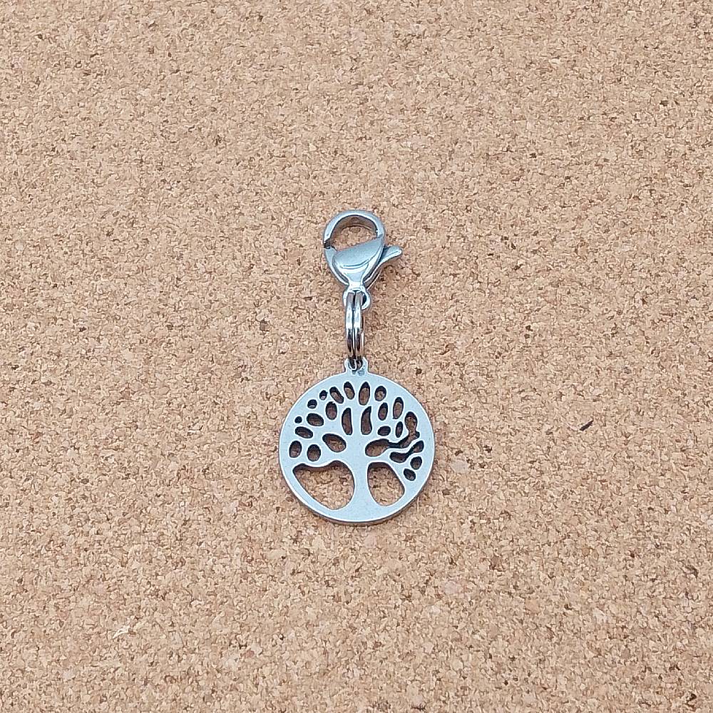 Tree Of Life Silver Stainless Steel Clip-on Charm