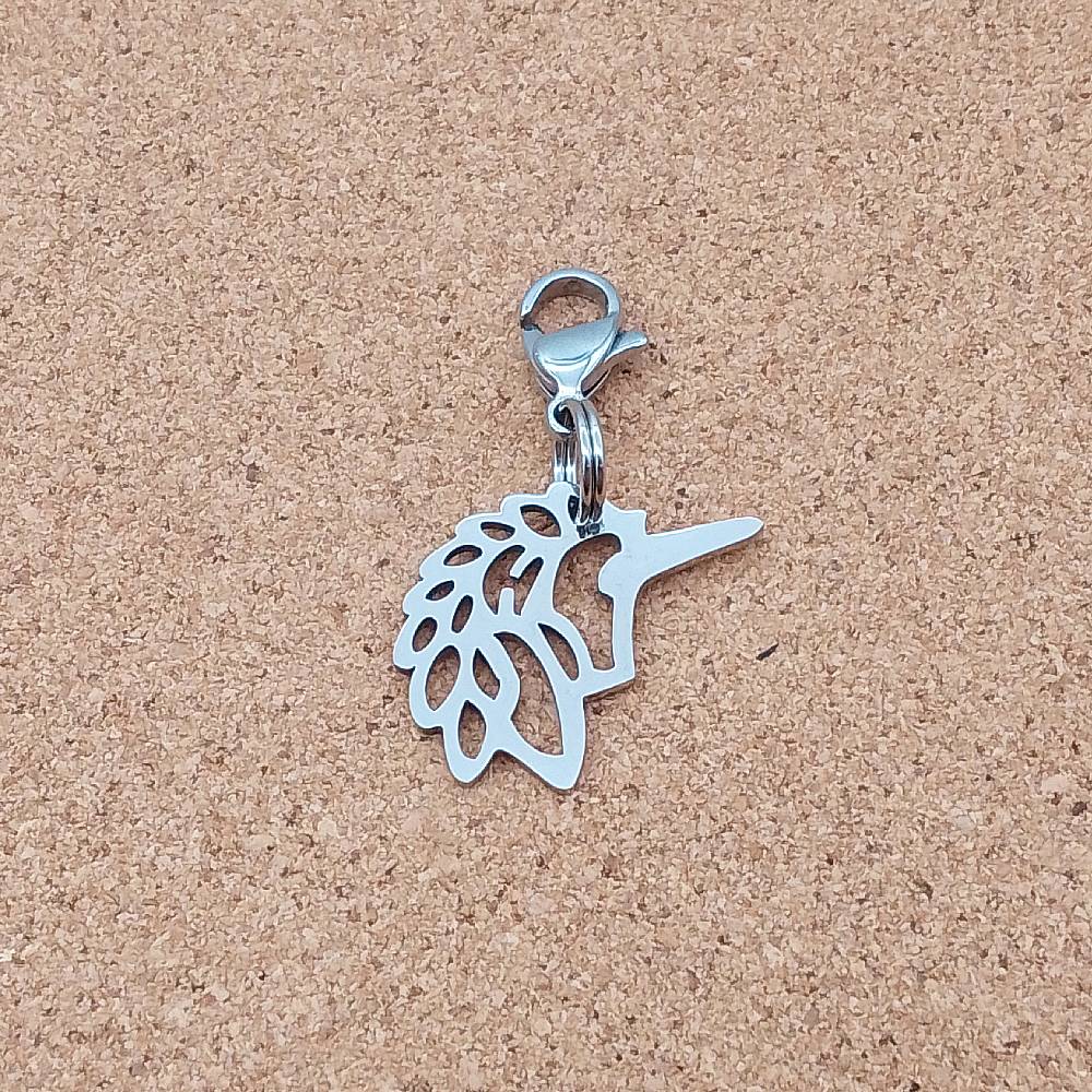 Unicorn Silver Stainless Steel Clip-on Charm