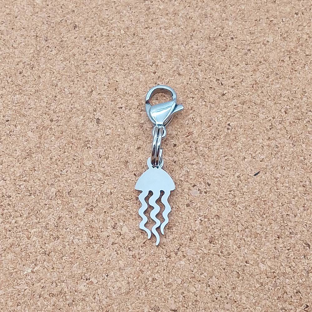 Jellyfish Silver Stainless Steel Clip-on Charm