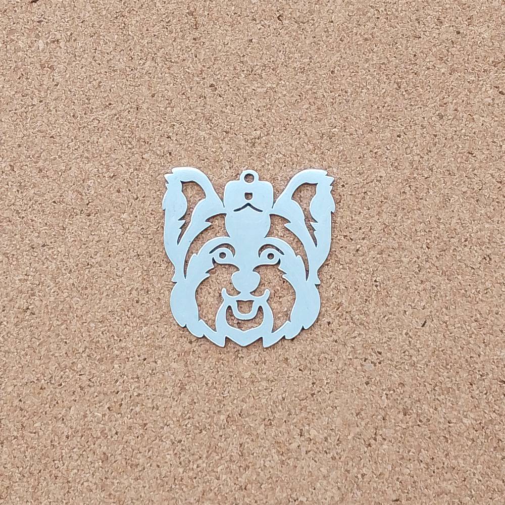 Yorkshire Terrier Stainless Steel Charms (2 Pack) | Silver Dog Pendants