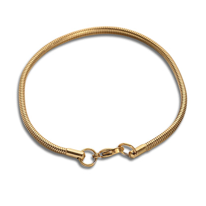 Snake Chain Golden Stainless Steel Bracelet