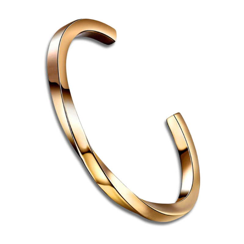 Single Twist Golden Stainless Steel Bangle