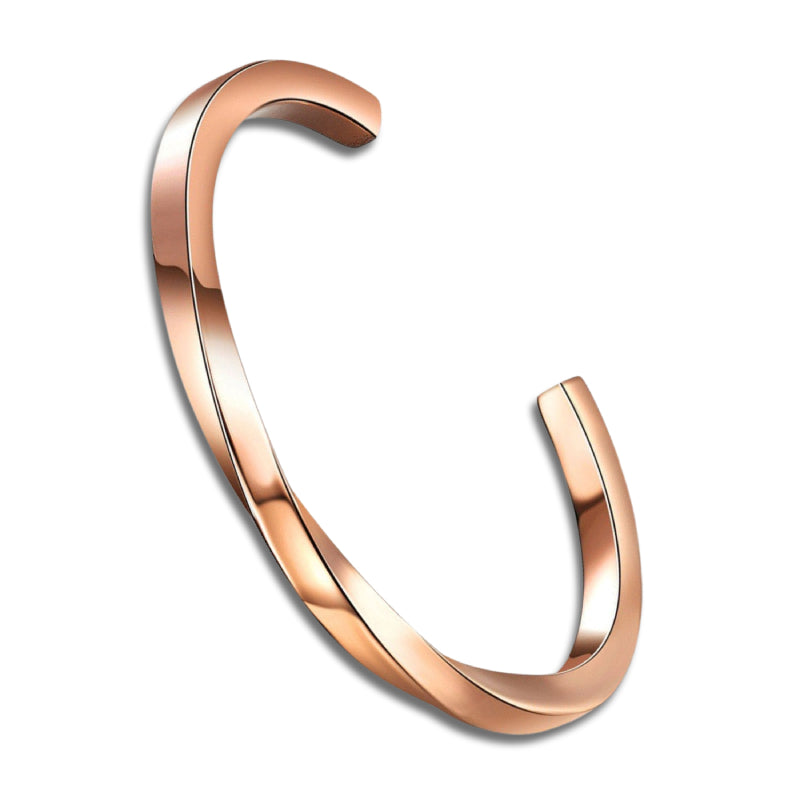 Single Twist Rose Gold Stainless Steel Bangle