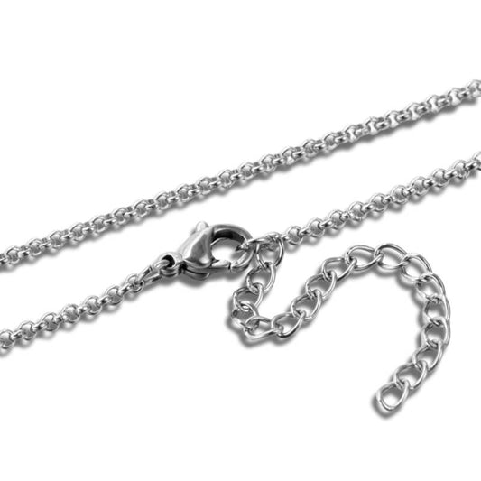 Rolo Chain Silver Stainless Steel Necklace
