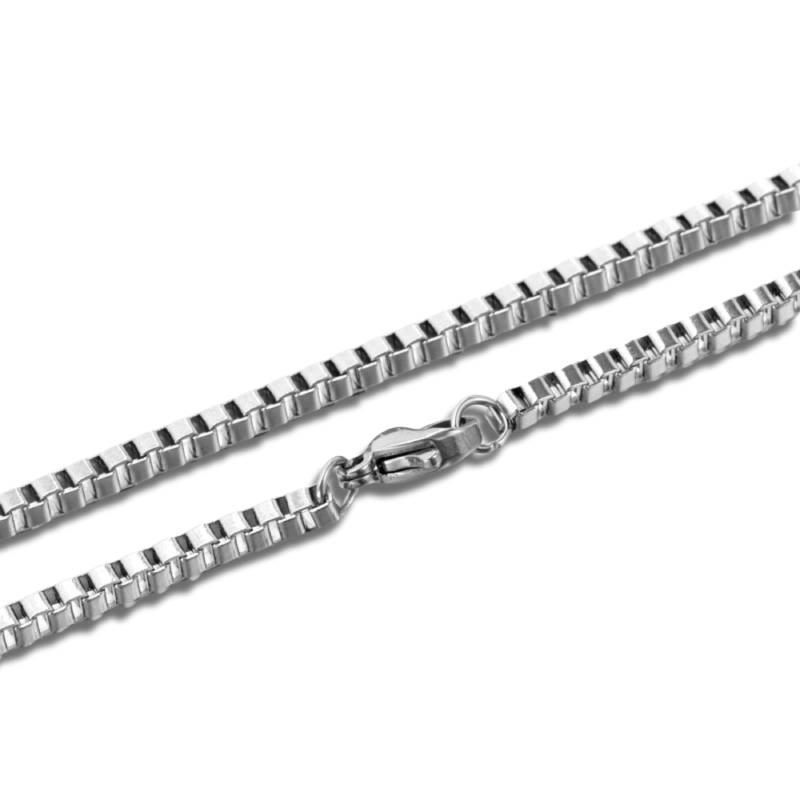 Box Chain Silver Stainless Steel Necklace