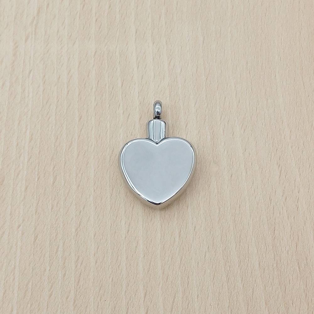 Always In My Heart Flowers Silver Stainless Steel Keepsake Ashes Cremation Urn Memorial Pendant Necklace