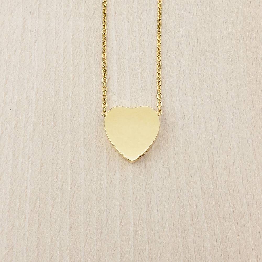 Heart Golden Stainless Steel Keepsake Ashes Cremation Urn Memorial Pendant Necklace