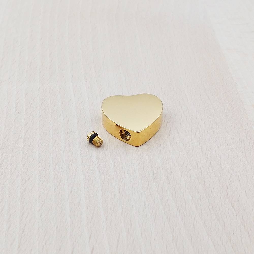 Heart Golden Stainless Steel Keepsake Ashes Cremation Urn Memorial Pendant Necklace