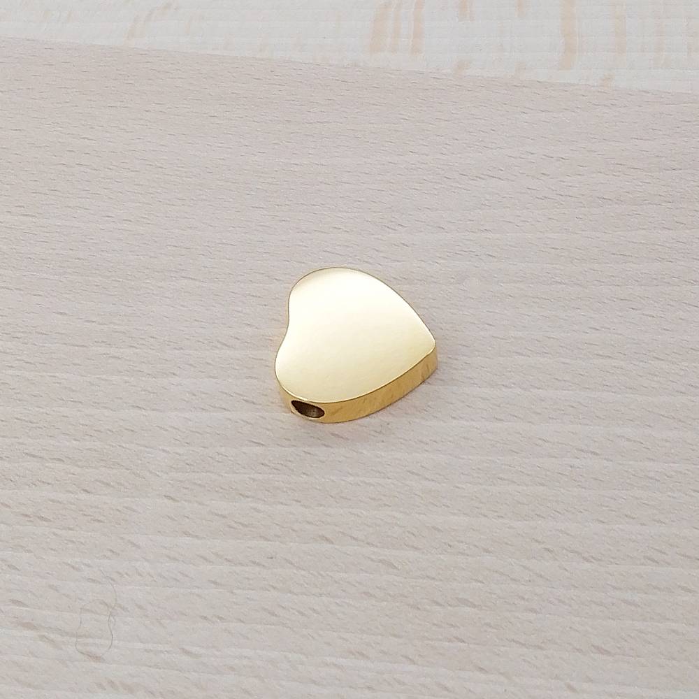 Heart Golden Stainless Steel Keepsake Ashes Cremation Urn Memorial Pendant Necklace