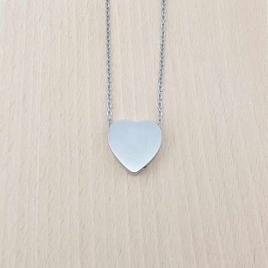 Heart Silver Stainless Steel Keepsake Ashes Cremation Urn Memorial Pendant Necklace