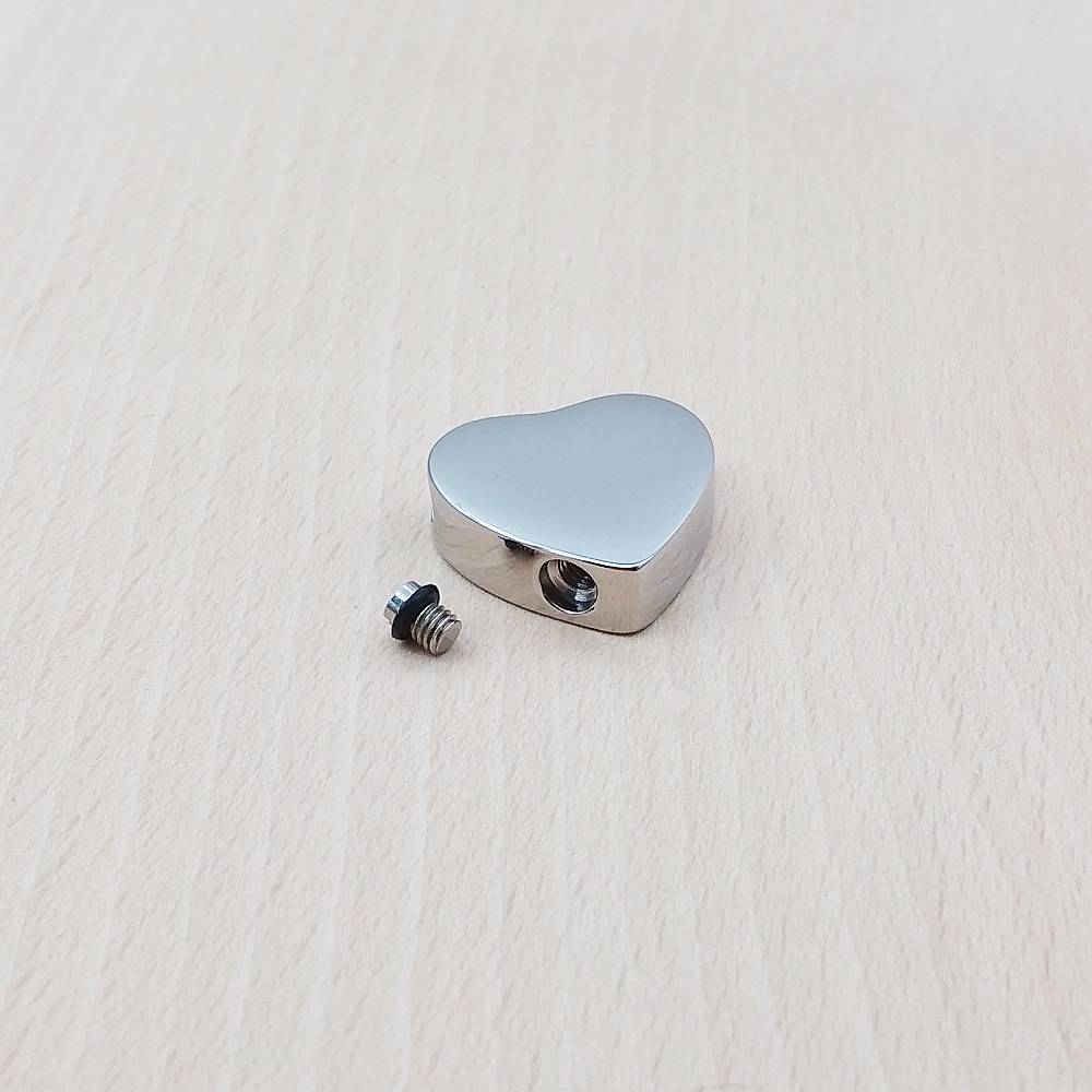 Heart Silver Stainless Steel Keepsake Ashes Cremation Urn Memorial Pendant Necklace