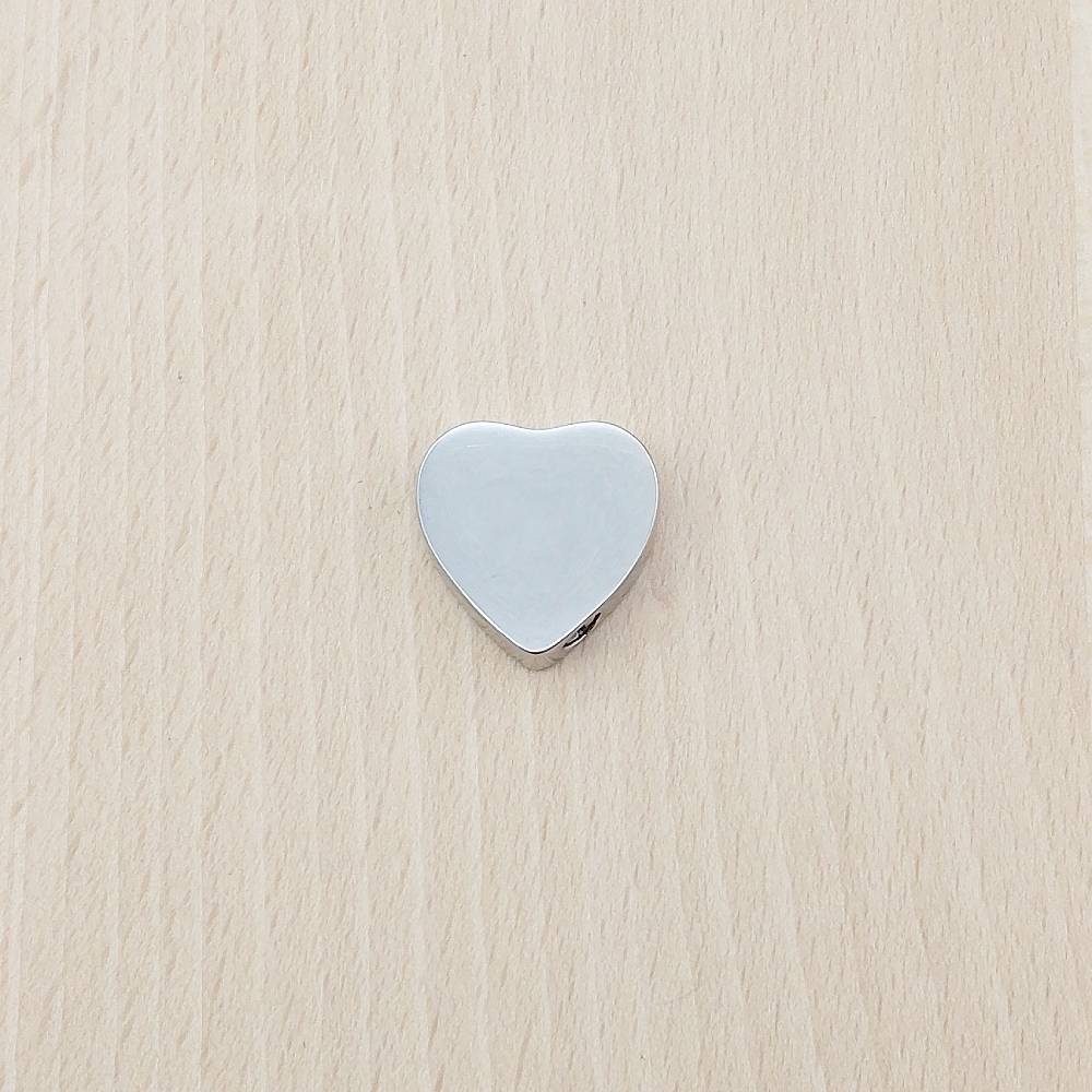 Heart Silver Stainless Steel Keepsake Ashes Cremation Urn Memorial Pendant Necklace