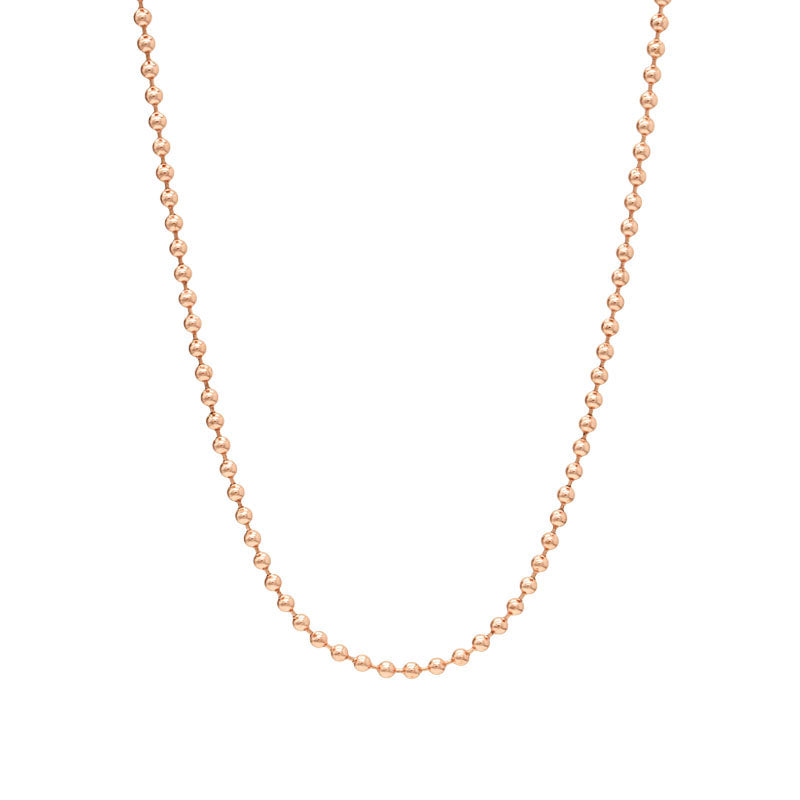 Ball Chain Light Rose Gold Stainless Steel Necklace 14|16|18|20|22|24|26|28"