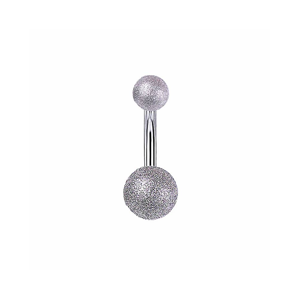 Frosted Glitter Stainless Steel Belly Bar Black-Golden-Rainbow-Rose Gold-Silver