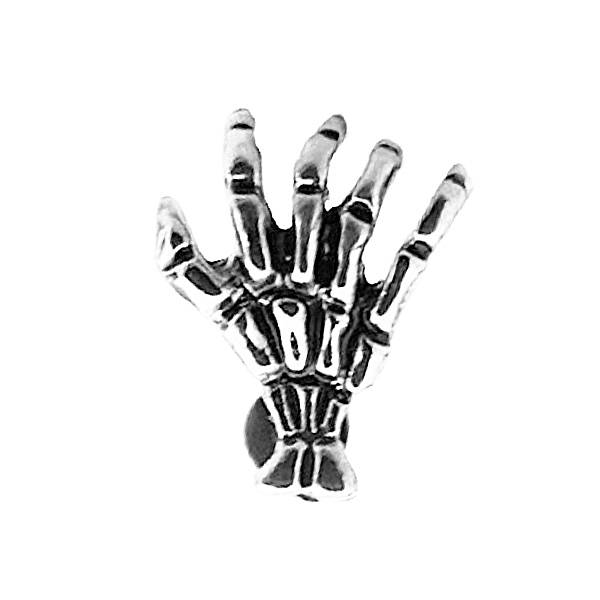 Skeleton Hand Silver Stainless Steel Labret Ear Stud