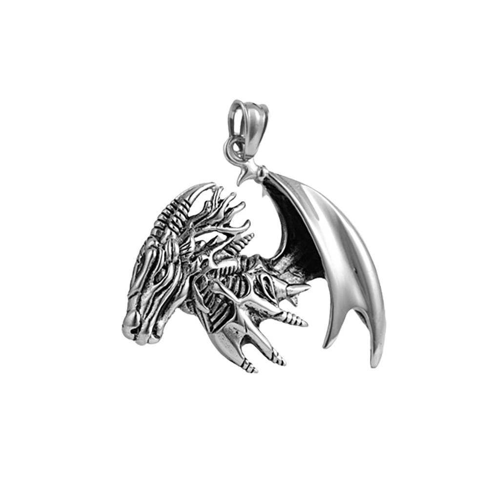 Dragon Winged Silver Stainless Steel Pendant