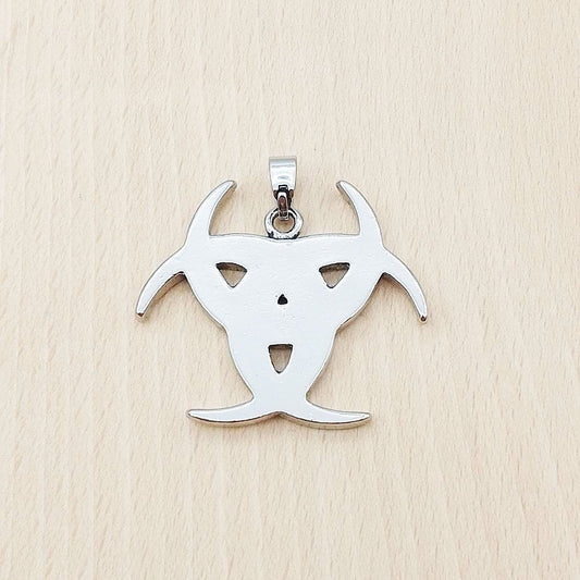 Three Crescent Moon Silver Titanium Steel Pendant