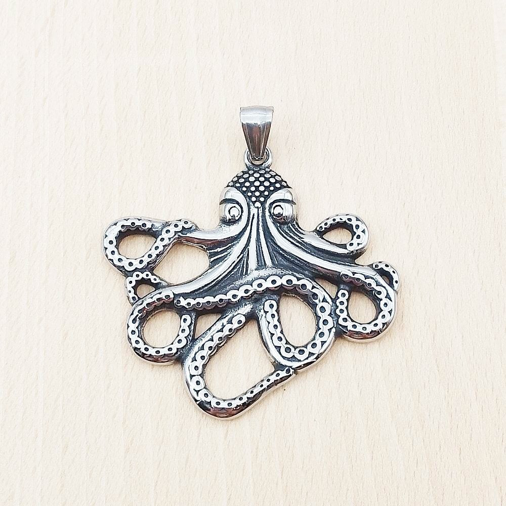 Octopus Silver Stainless Steel Pendant