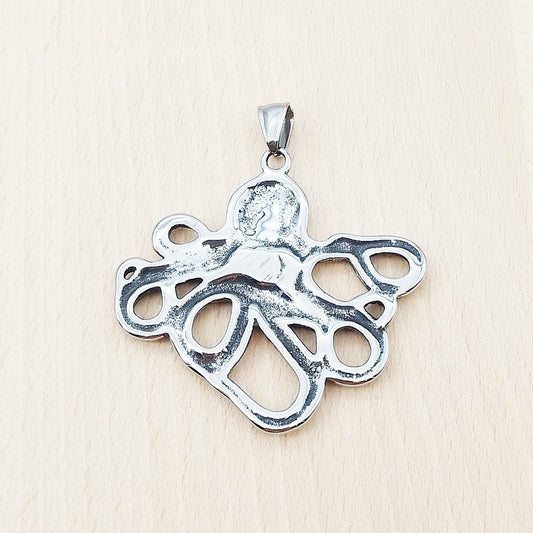 Octopus Silver Stainless Steel Pendant