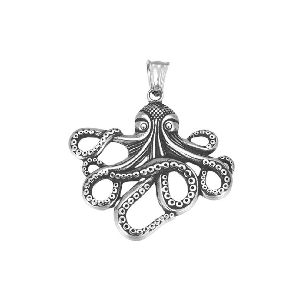 Octopus Silver Stainless Steel Pendant