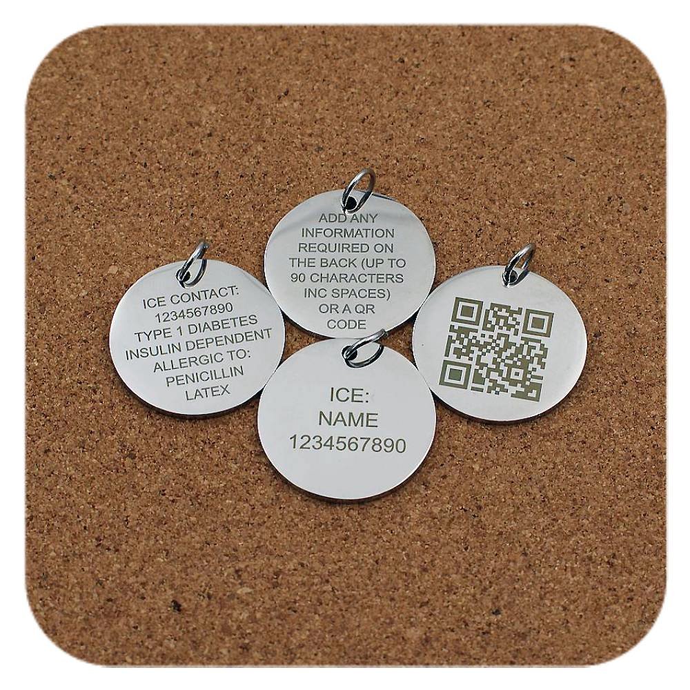 Medical Alert Star Of Life Pendant Clip On Charm Necklace Stainless Steel Engraved Custom