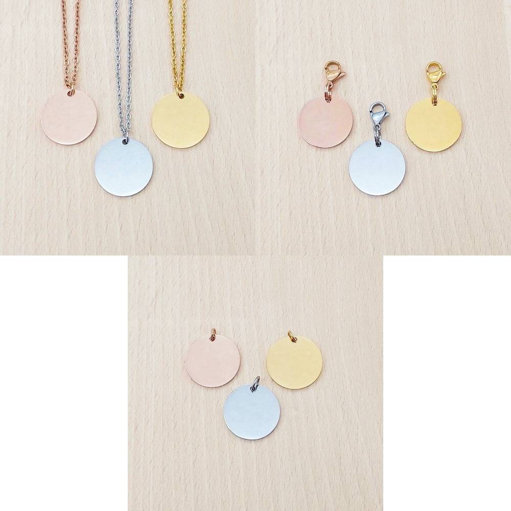 Dandelion Engraved Stainless Steel Pendant | Clip On Charm | Necklace