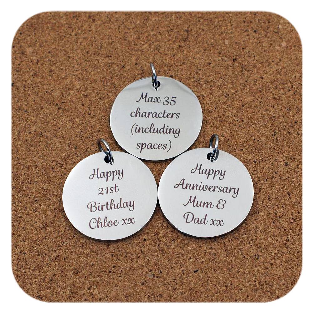 Christmas Yuletide Pendant Clip On Charm Necklace Engraved Custom Stainless Steel