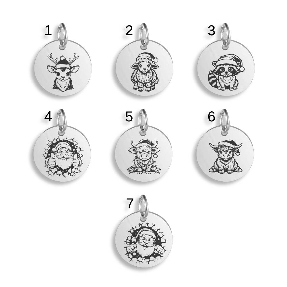 Christmas Magic Pendant Clip On Charm Necklace Custom Engraved Stainless Steel