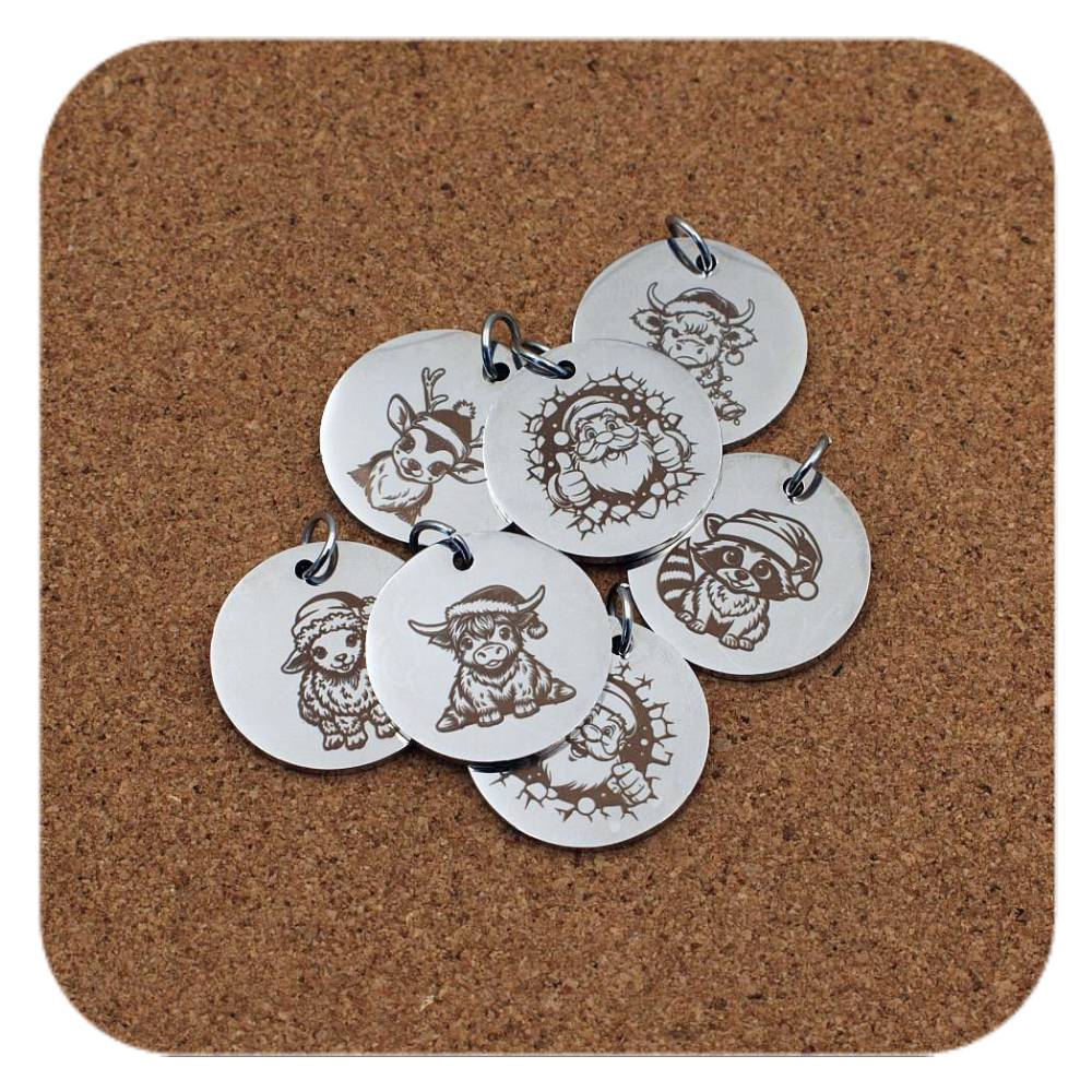 Christmas Magic Pendant Clip On Charm Necklace Custom Engraved Stainless Steel