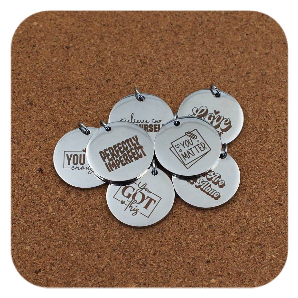 Inspirational Stainless Steel Custom Pendant Clip On Charm Necklace Engraved