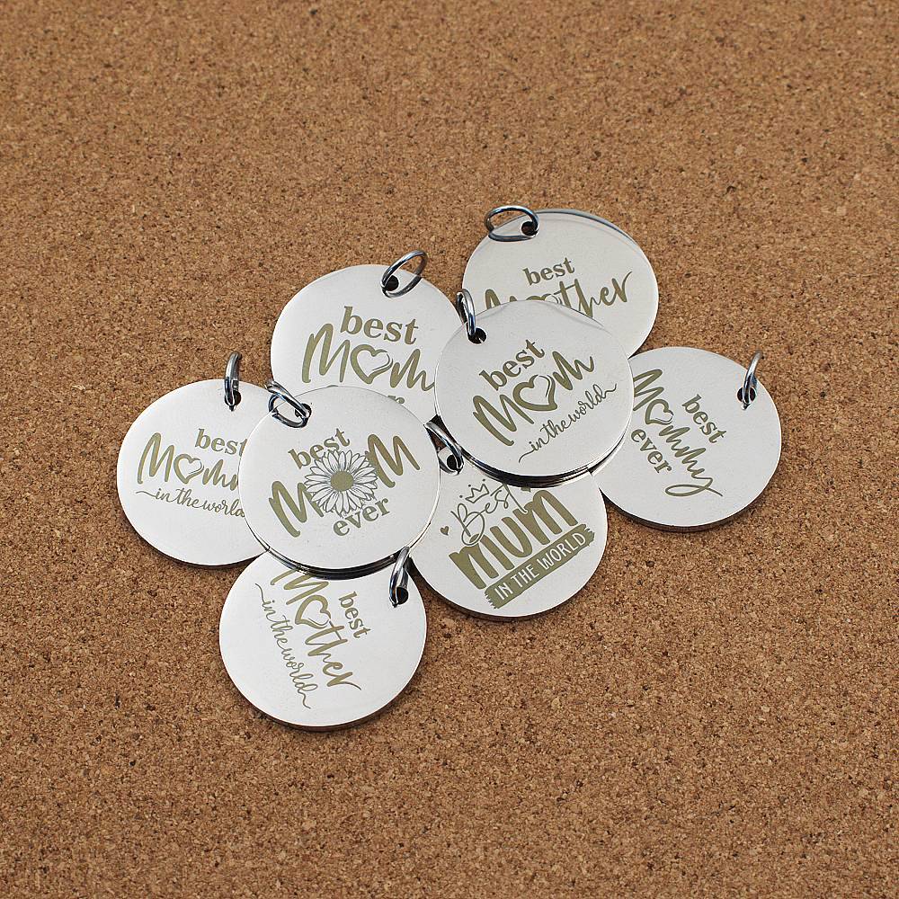 Mum Mother Engraved Stainless Steel Pendant | Clip On Charm | Necklace