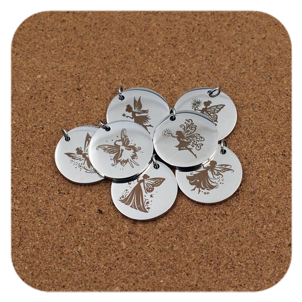 Enchanted Fairy Pendant Clip On Charm Necklace Stainless Steel Custom Engraved