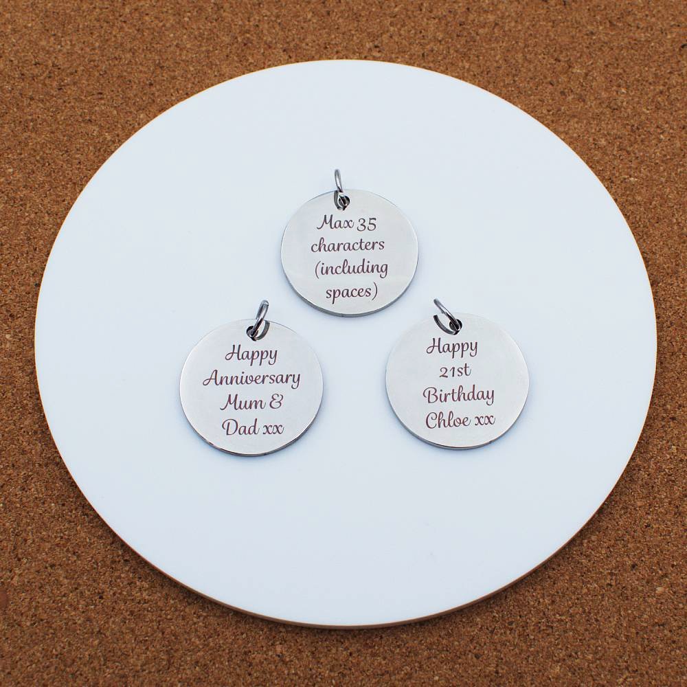 Cancer Engraved Stainless Steel Pendant | Clip On Charm | Necklace