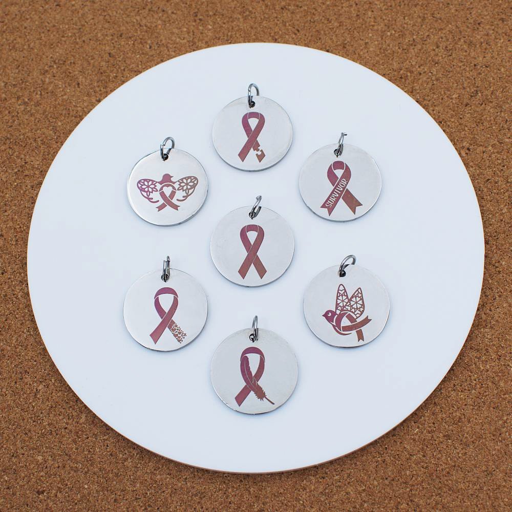 Cancer Engraved Stainless Steel Pendant | Clip On Charm | Necklace